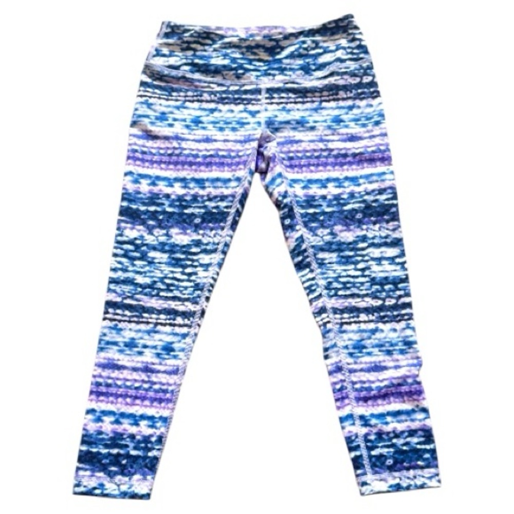 Zella purple and navy blue women’s patterned leggings in size XS